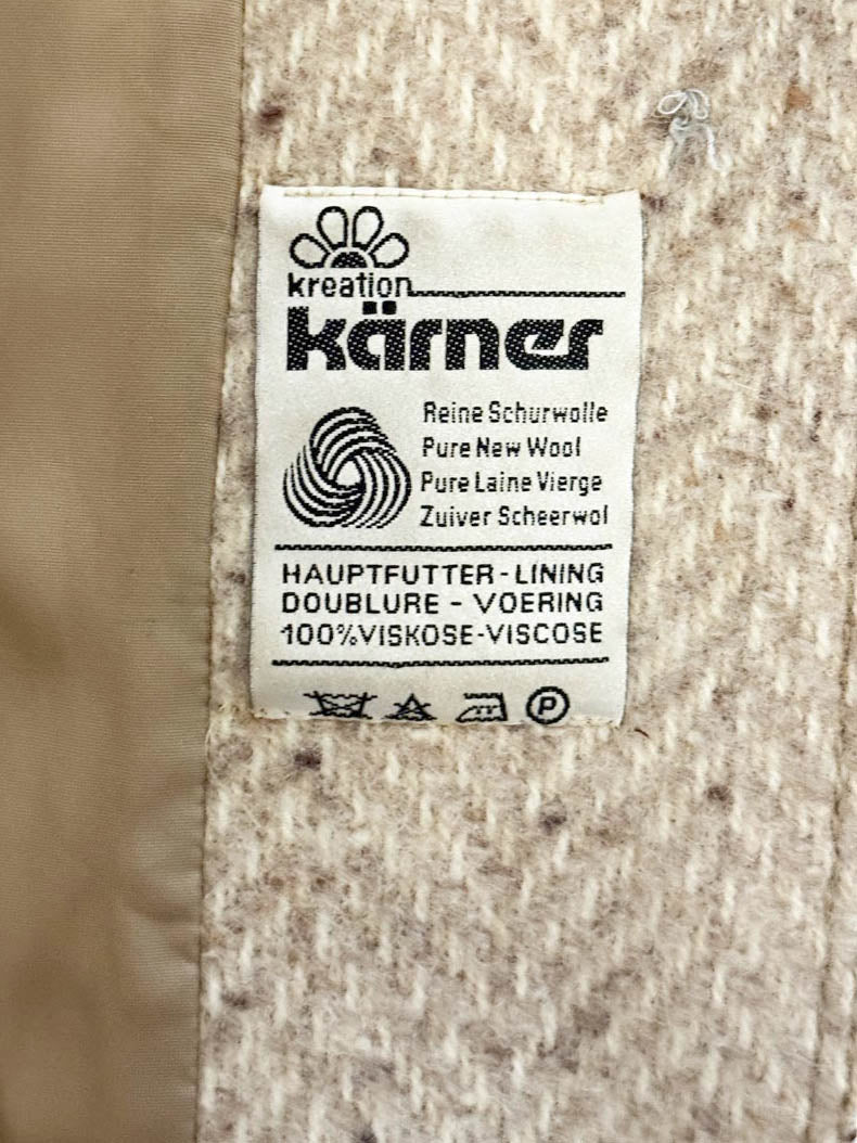 vintage 60s kreation karner 100% wool herringbone belted coat - good market thrift store