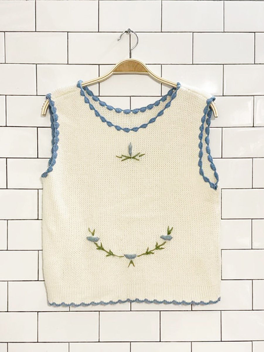 vintage 60s lady carla soft knit sweater vest - good market thrift store