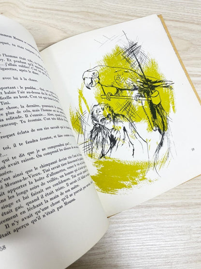 vintage 60s le grand livre de la brousse hardcover illustrated book - good market thrift store