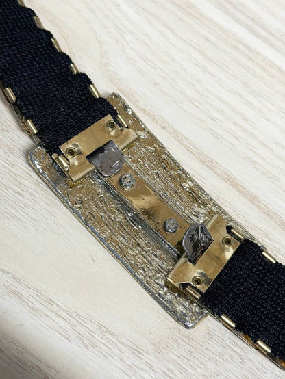 vintage 60s metal scales stretch belt - good market thrift store