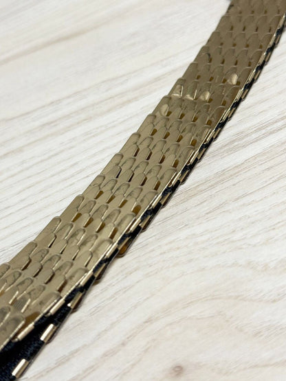 vintage 60s metal scales stretch belt - good market thrift store
