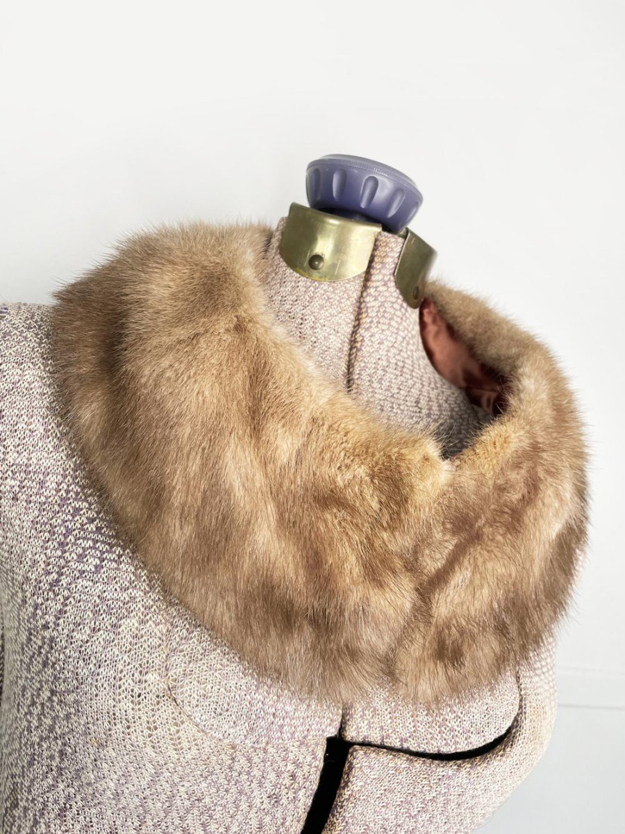 vintage 60s mink fur collar - good market thrift store