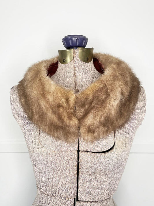 vintage 60s mink fur collar - good market thrift store