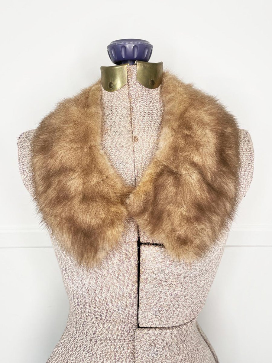 vintage 60s mink fur collar - good market thrift store