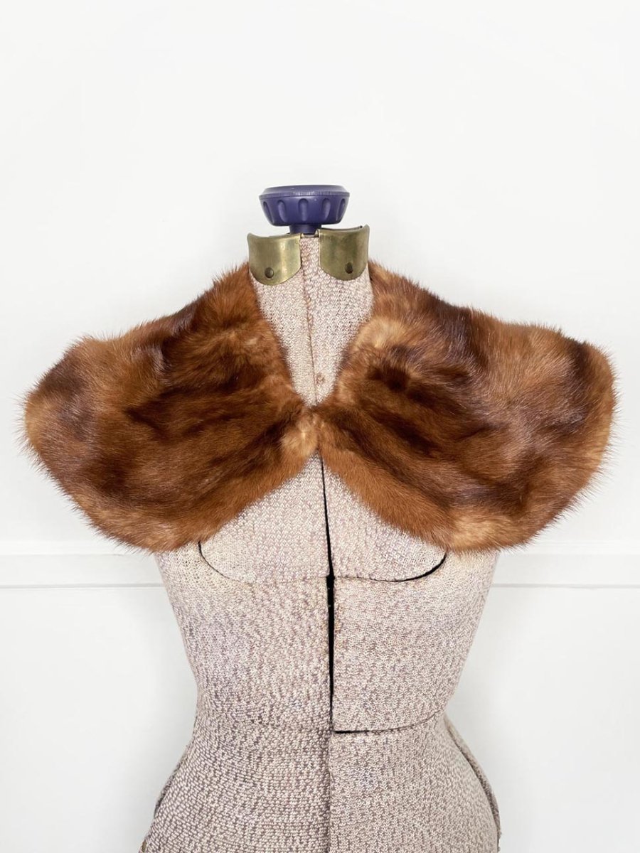 vintage 60s mink fur stole peter pan collar | lazare's furs - good market thrift store