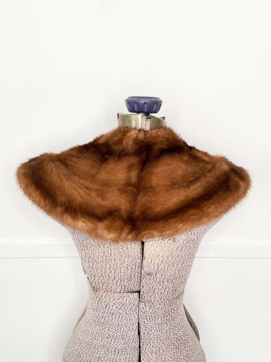 vintage 60s mink fur stole peter pan collar | lazare's furs - good market thrift store
