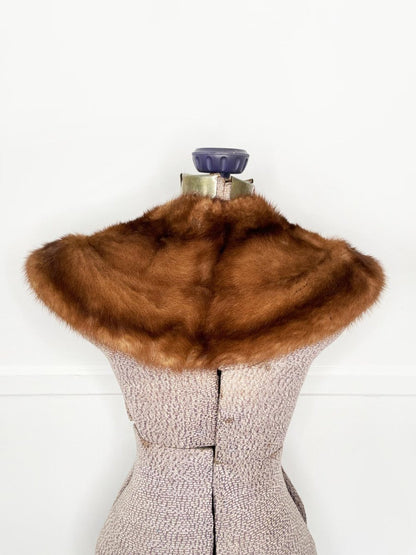 vintage 60s mink fur stole peter pan collar | lazare's furs - good market thrift store