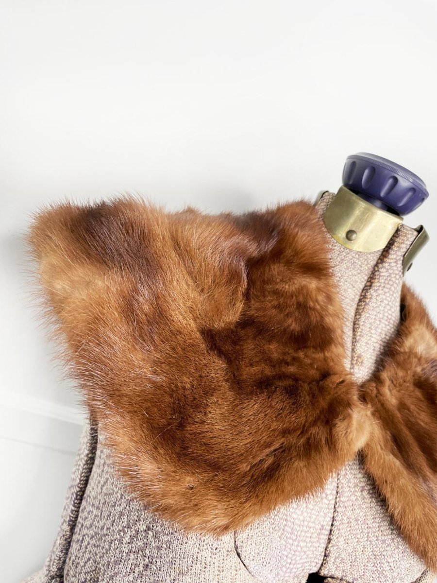 vintage 60s mink fur stole peter pan collar | lazare's furs - good market thrift store