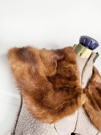 vintage 60s mink fur stole peter pan collar | lazare's furs - good market thrift store