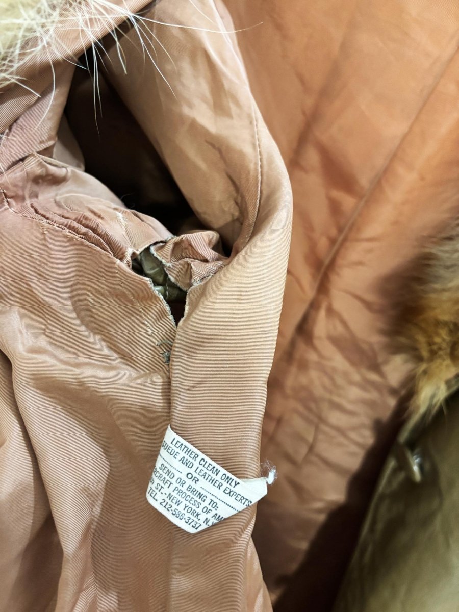 vintage 60s owens rockford fur collar leather penny lane coat - good market thrift store