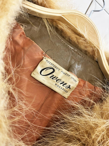 vintage 60s owens rockford fur collar leather penny lane coat - good market thrift store