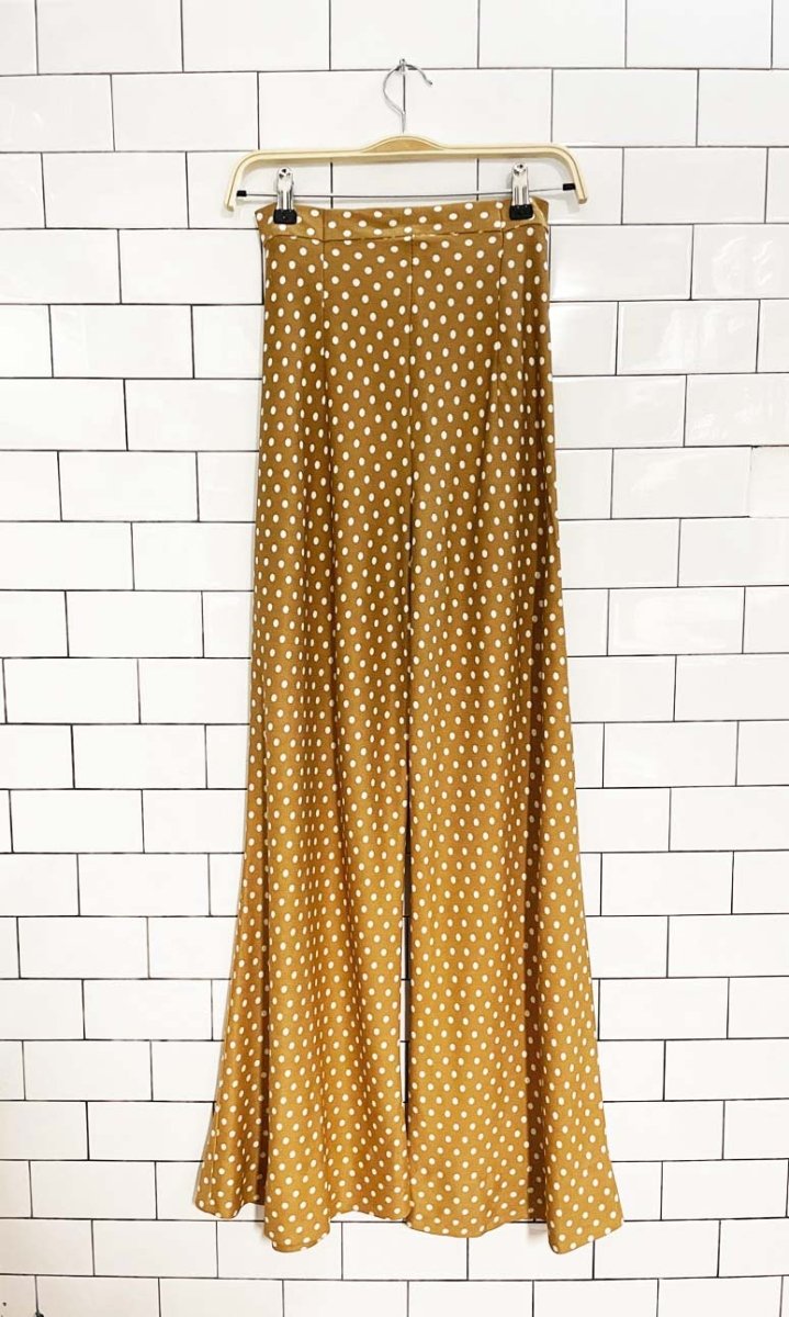 vintage 60s polka dot poly knit super flare pant - good market thrift store