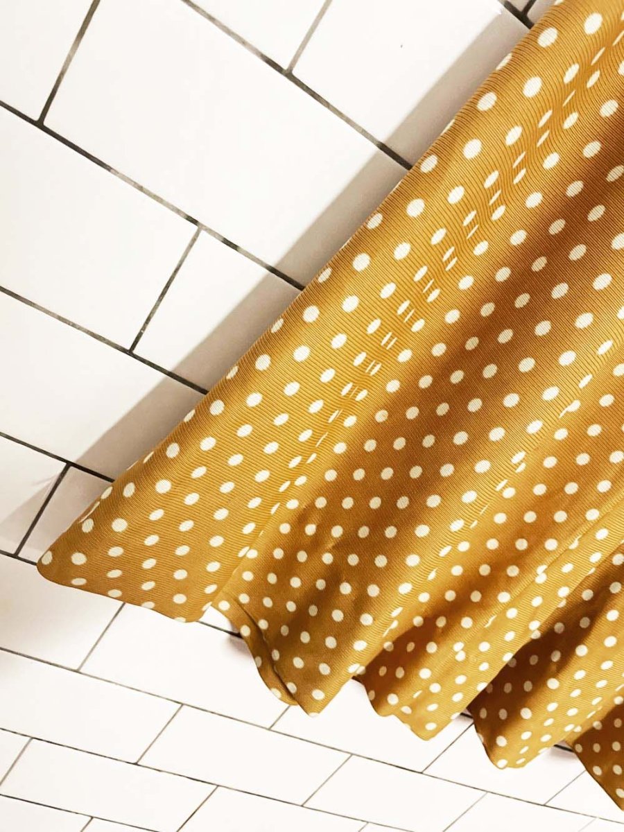 vintage 60s polka dot poly knit super flare pant - good market thrift store