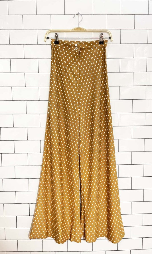 vintage 60s polka dot poly knit super flare pant - good market thrift store