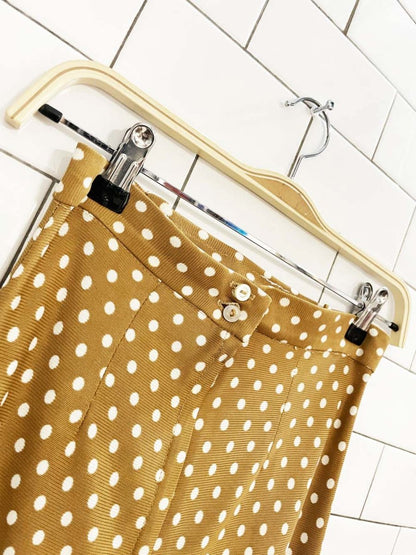 vintage 60s polka dot poly knit super flare pant - good market thrift store