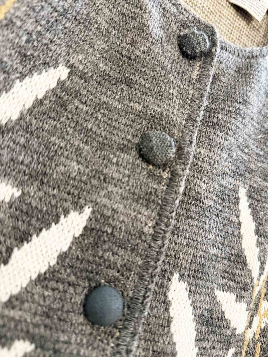 vintage 60s rovi botanical leaf knit boxy cardigan | sayelle - good market thrift store