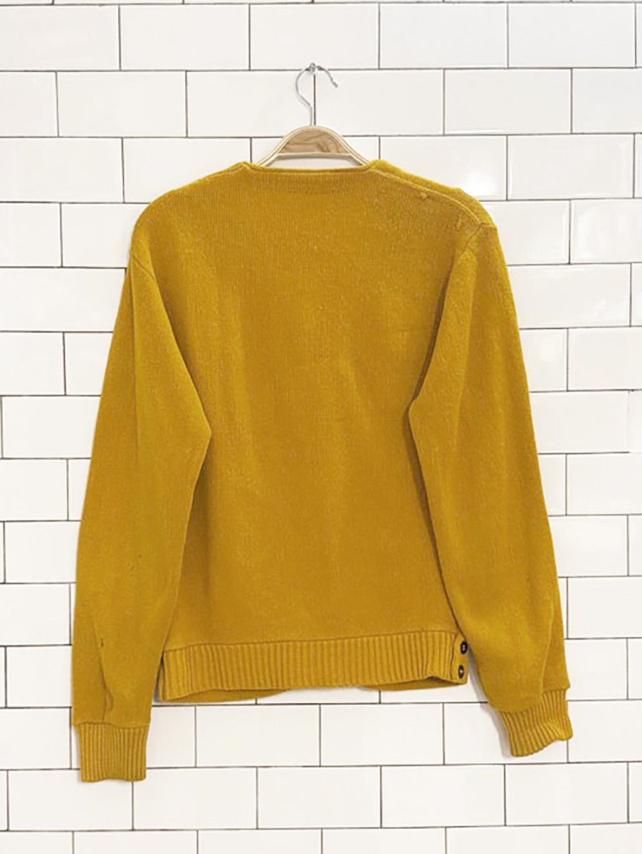 vintage 60's wool full button knit cardigan - good market thrift store