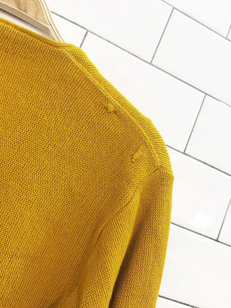 vintage 60's wool full button knit cardigan - good market thrift store