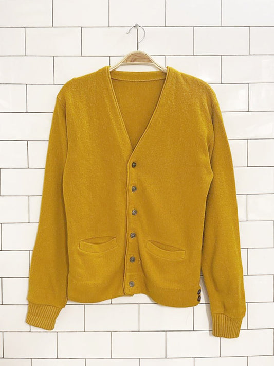 vintage 60's wool full button knit cardigan - good market thrift store