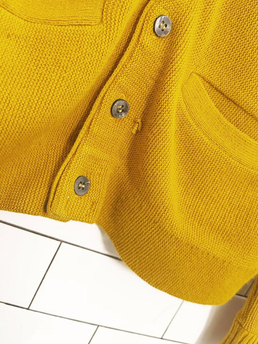 vintage 60's wool full button knit cardigan - good market thrift store