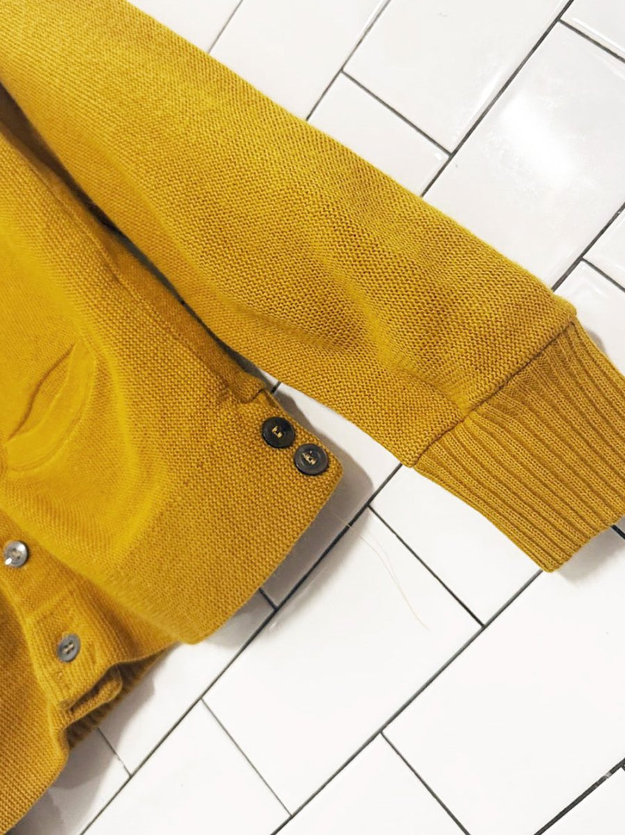 vintage 60's wool full button knit cardigan - good market thrift store