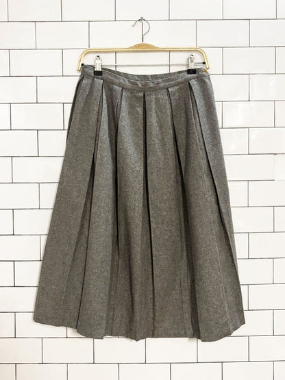 vintage 60s wool pleated knee length skirt - good market thrift store