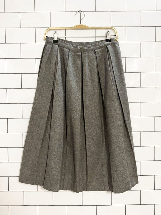 vintage 60s wool pleated knee length skirt - good market thrift store