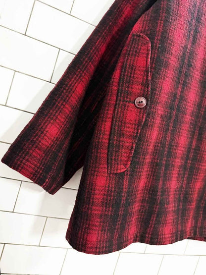 vintage 60s woolrich wool - blend plaid mackinaw hunting coat | made in USA - good market thrift store