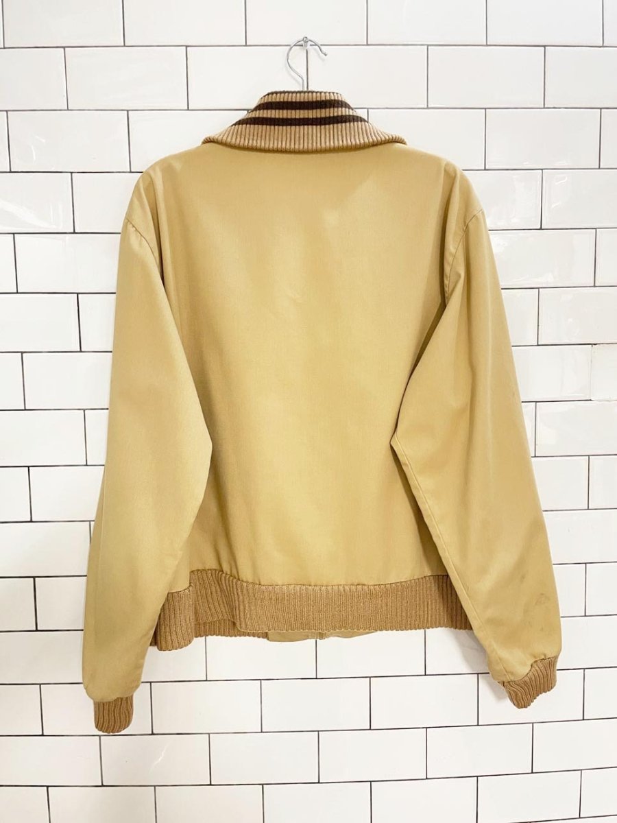 vintage 70s adidas trefoil knit trim harrington jacket | made in Canada - good market thrift store