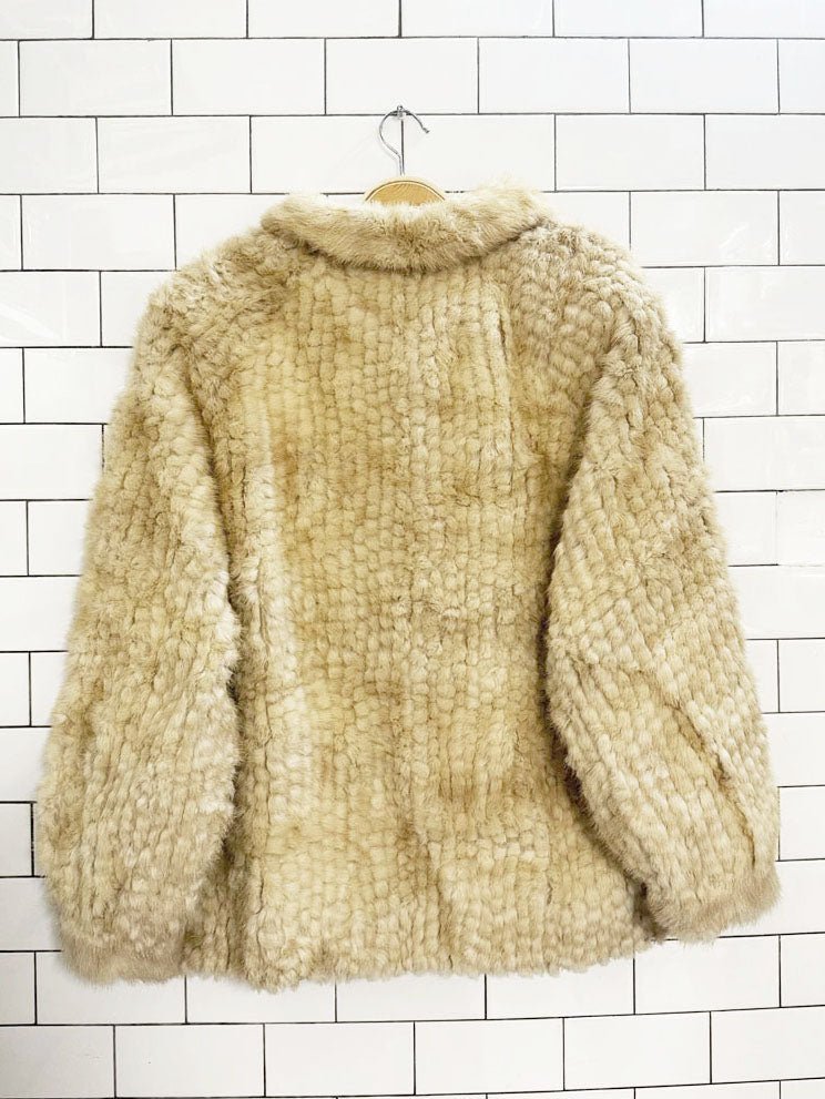 vintage 70s antonella cittadella mink checkerboard fur coat - good market thrift store