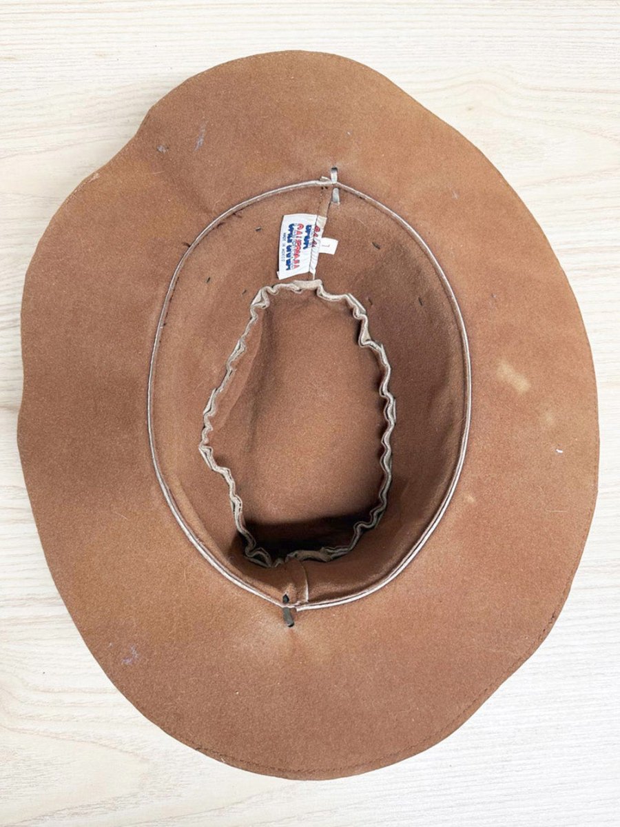 vintage 70s baja california suede studded rancher hat | leather - good market thrift store