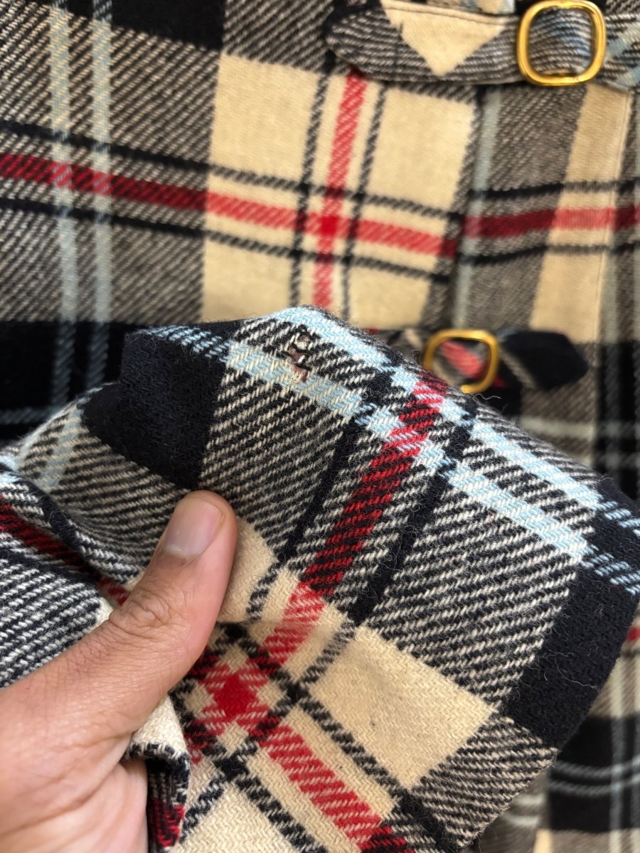 vintage 70s bobbie brooks wool - blend pleated plaid mini skirt | union made in USA - good market thrift store