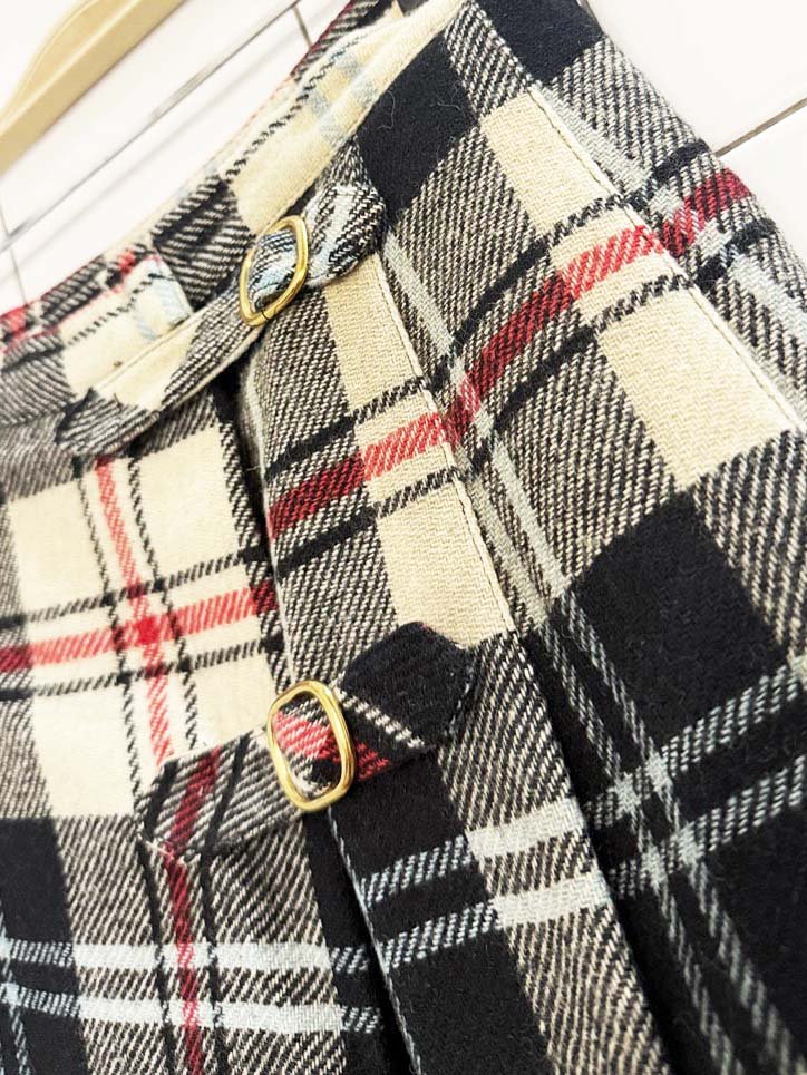vintage 70s bobbie brooks wool - blend pleated plaid mini skirt | union made in USA - good market thrift store