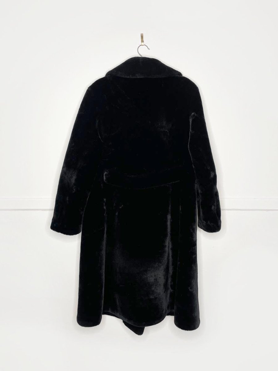 vintage 70s borgazia faux fur double breasted long teddy coat - good market thrift store