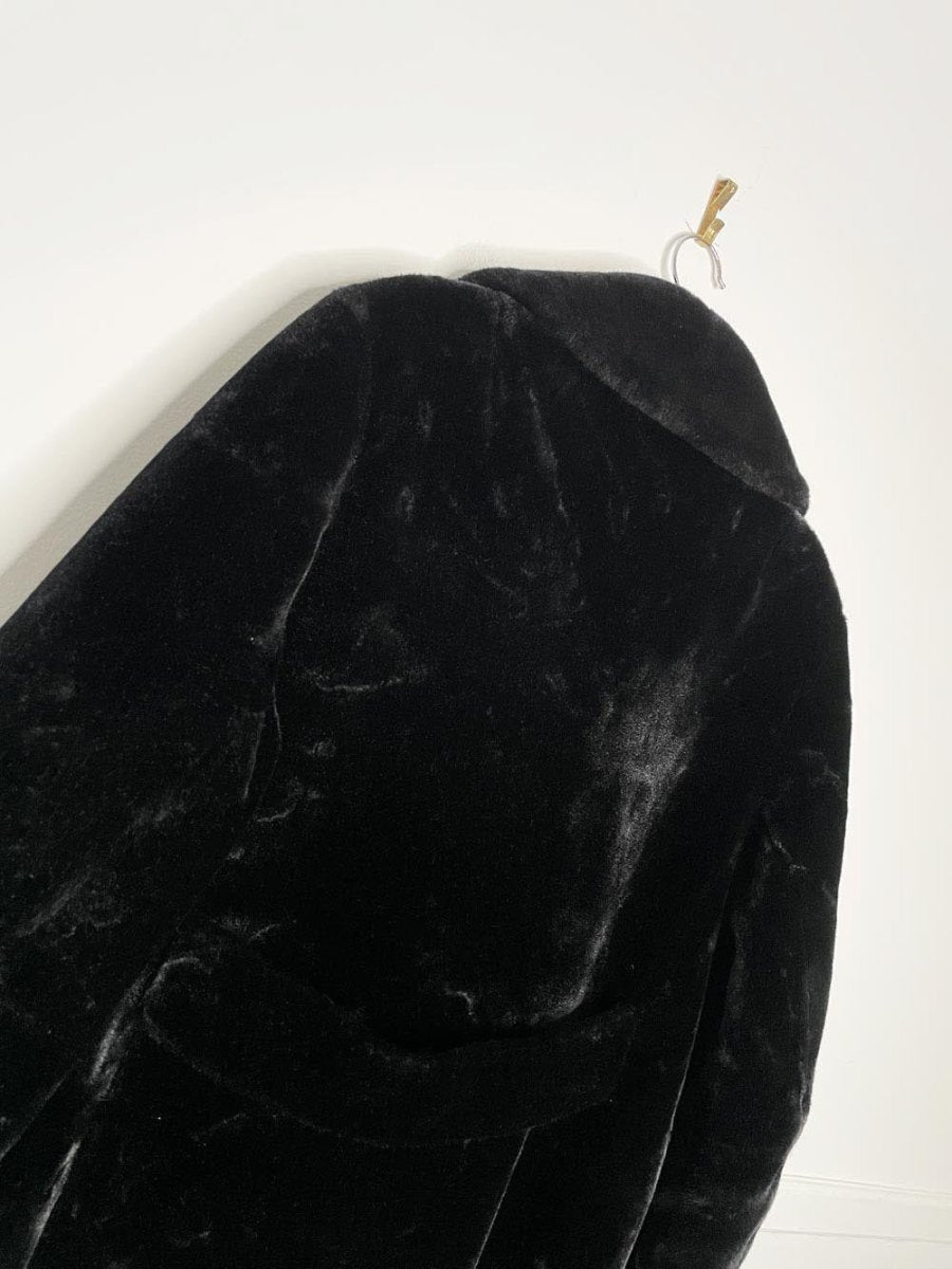 vintage 70s borgazia faux fur double breasted long teddy coat - good market thrift store