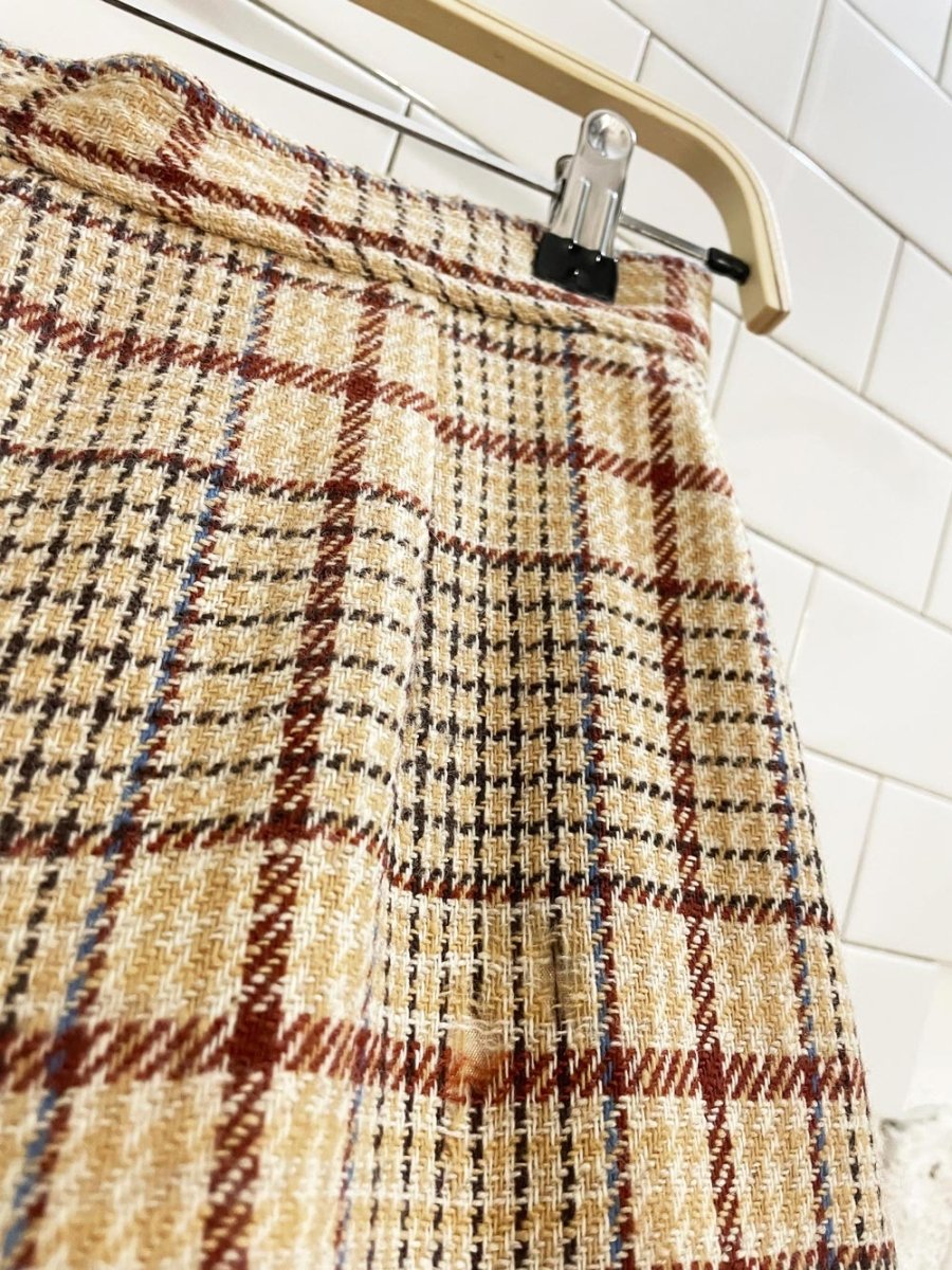 vintage 70s bronson of california wool tweed pleated wide leg trouser - good market thrift store