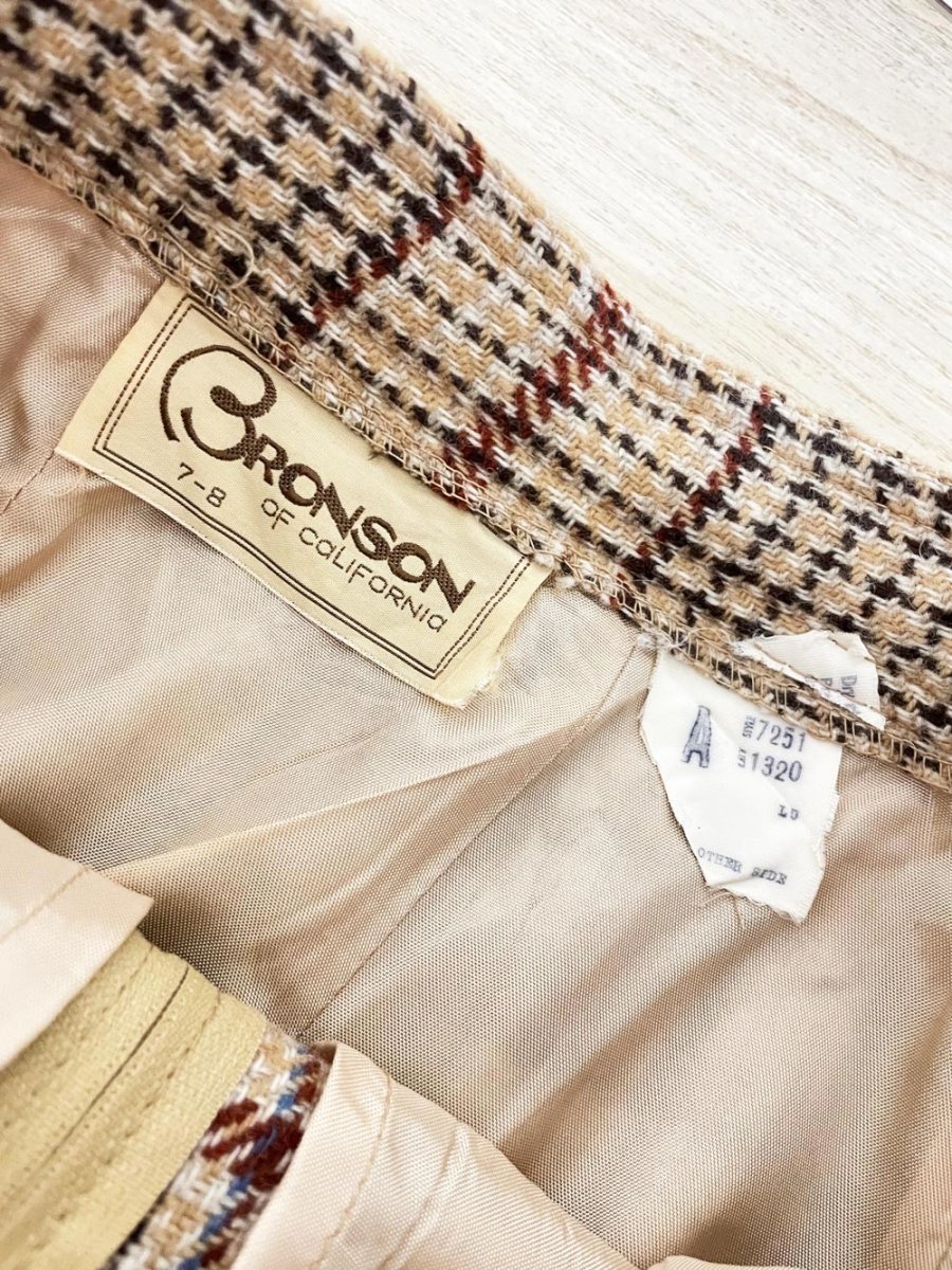 vintage 70s bronson of california wool tweed pleated wide leg trouser - good market thrift store