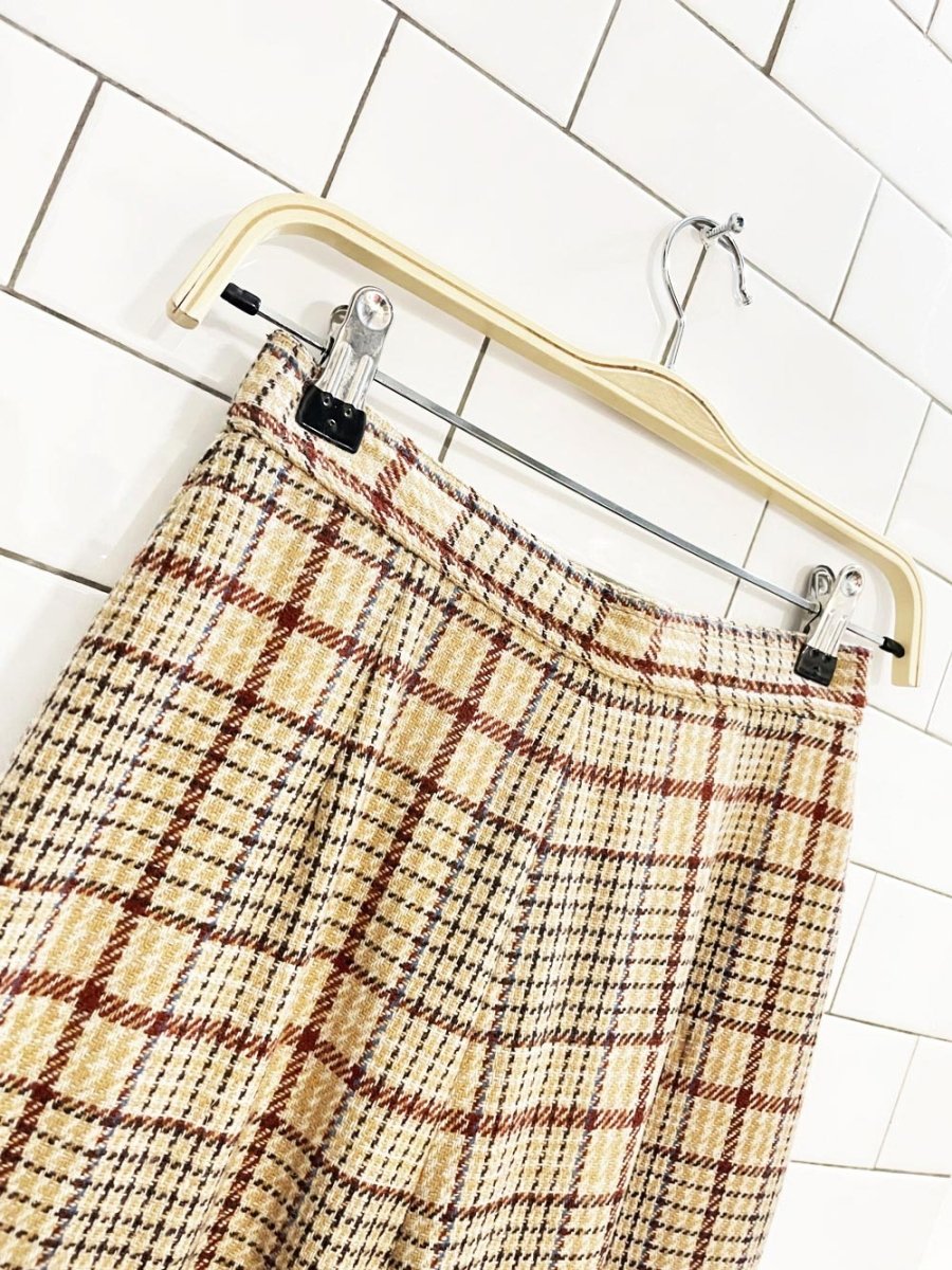 vintage 70s bronson of california wool tweed pleated wide leg trouser - good market thrift store