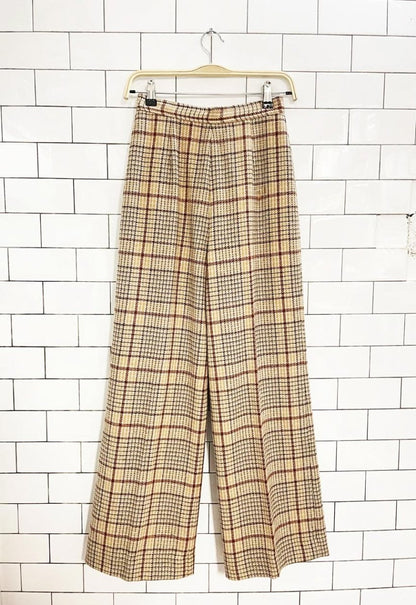 vintage 70s bronson of california wool tweed pleated wide leg trouser - good market thrift store