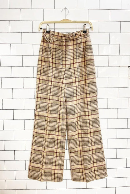 vintage 70s bronson of california wool tweed pleated wide leg trouser - good market thrift store