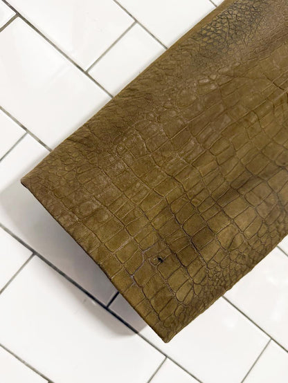 vintage 70s christian lauren lamb leather embossed pleated pants | paris new york | talon zipper - good market thrift store