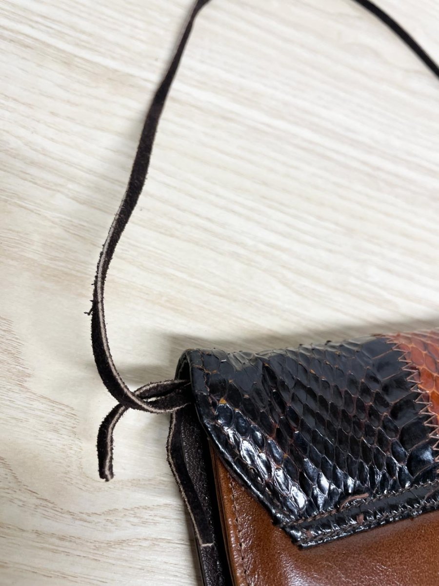 vintage 70s coret snakeskin leather studio 54 handbag clutch - good market thrift store