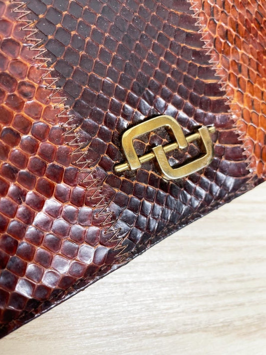 vintage 70s coret snakeskin leather studio 54 handbag clutch - good market thrift store