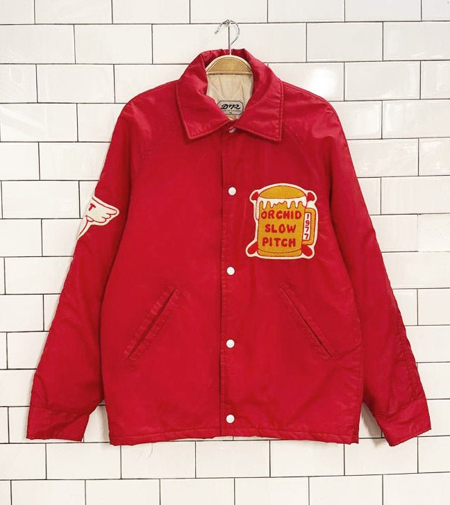 vintage 70s D&R orchid slow pitch baseball coaches jacket - good market thrift store