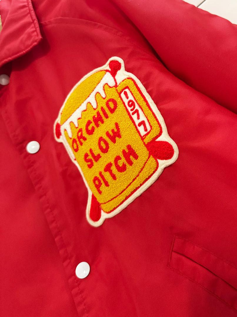 vintage 70s D&R orchid slow pitch baseball coaches jacket - good market thrift store