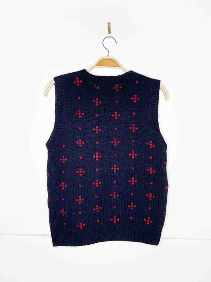 vintage 70s eagles eye 100% shetland wool hand - knit moose vest - good market thrift store