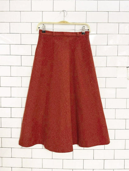 vintage 70s evan - picone 100% wool a - line midi skirt - good market thrift store
