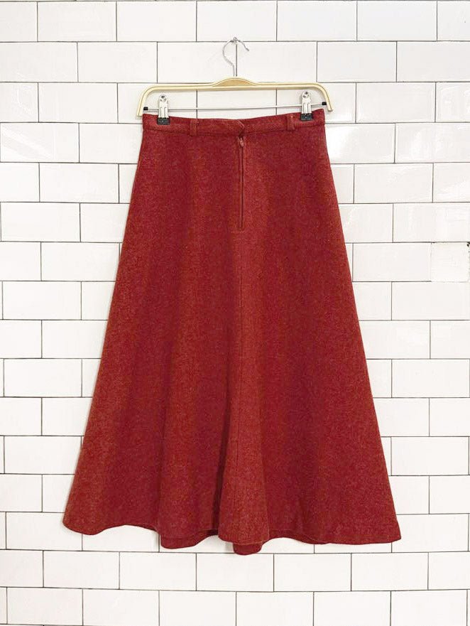 vintage 70s evan - picone 100% wool a - line midi skirt - good market thrift store