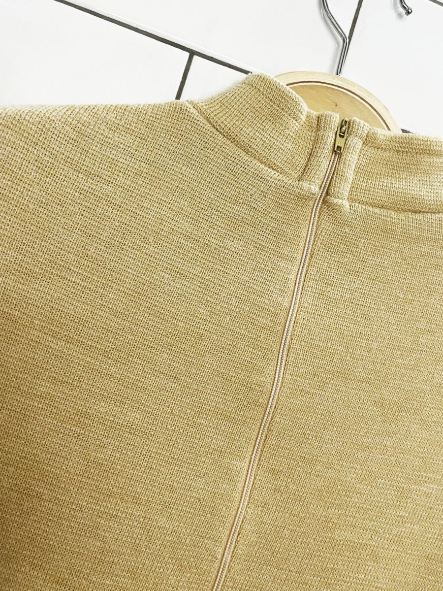 vintage 70s fine knits by roger wool mock neck midi dress - good market thrift store