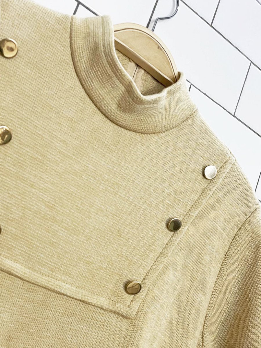 vintage 70s fine knits by roger wool mock neck midi dress - good market thrift store